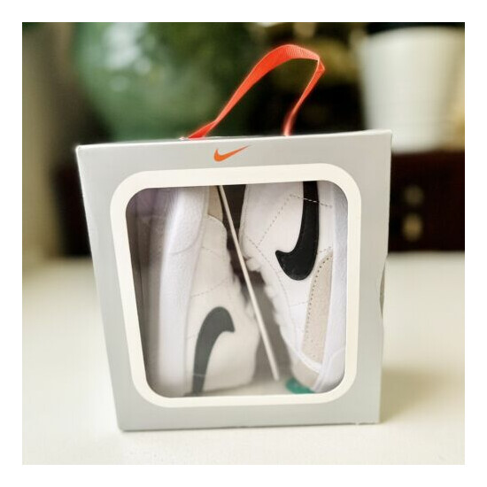 Nike Blazer Mid Crib Booties Baby White Black Unisex Shoes Sneakers - SIZE 3C  image {1}