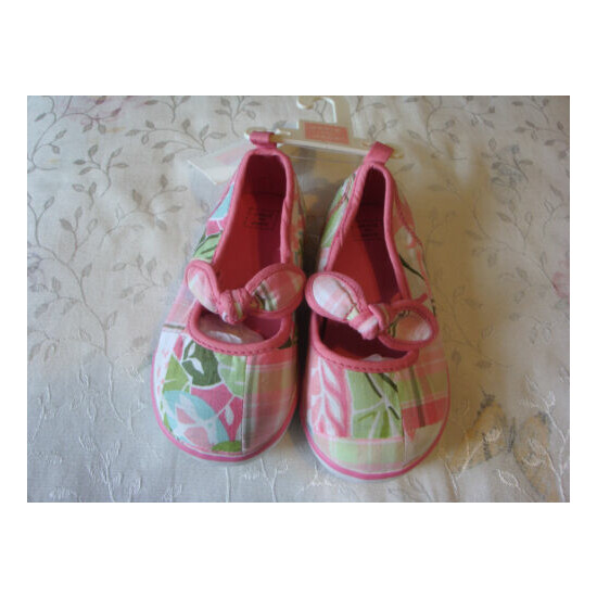 NWT JANIE AND JACK ISLAND SUMMER PATCHWORK SHOES 7 PINK image {1}