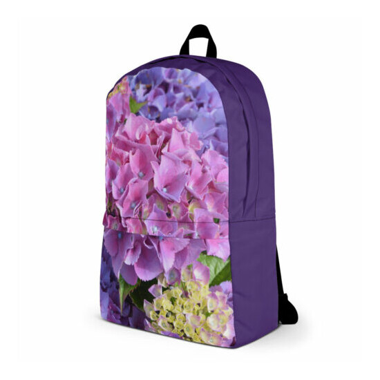 Pink and Purple Hydrangea Floral Backpack image {3}
