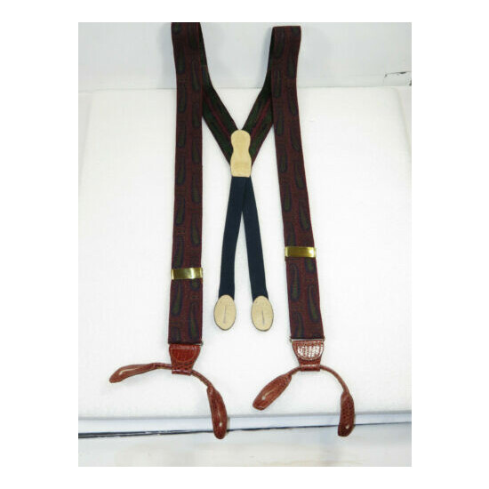 Rare! MARTIN DINGMAN Suspenders Braces,brass hardware paisley,logo $89 image {2}