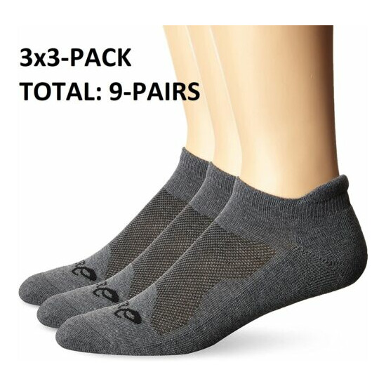 3-Packs of 3 - Asics Cushion Low Cut Athletics Socks UNISEX - Total 9 Pairs Gray image {1}