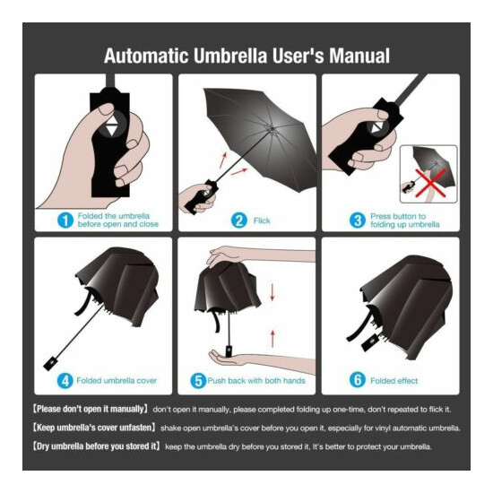 Automatic Umbrella Anti-UV Sun Rain Umbrella Windproof Teflon Folding Compact image {7}