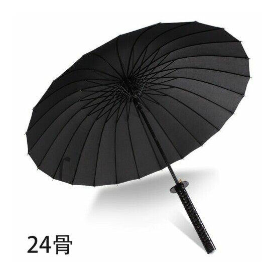 Japanese Sword Rainny Umbrella Folding Windproof Sun Ninja Style Katana Black image {7}