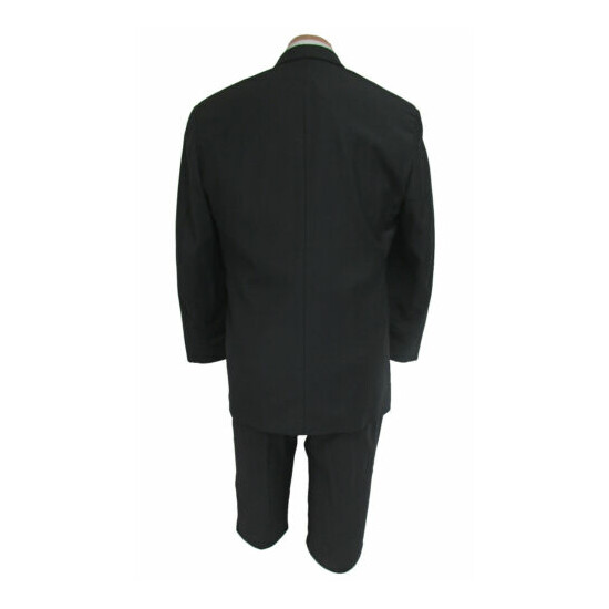 Men's Jean Yves Black Tuxedo with Pants Satin Peak Lapels Super 100's Wool  image {4}