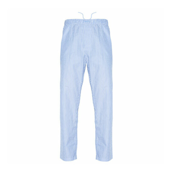 Ritzy Kids/Boys/Men Pajama Pants 100% Cotton Plaid Woven - BL& WH Stripes image {6}