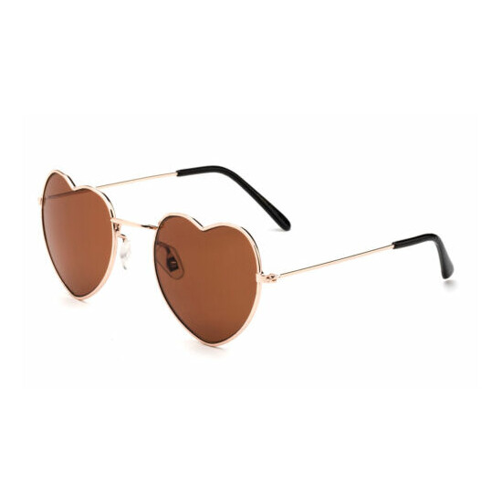 Kids Aviator Sunglasses Classic Youth Metal Frame Heart Shape Lead Free UV 100% image {3}