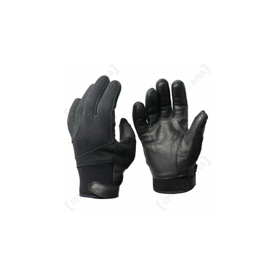 Neoprene Gloves with Leather Palms - Kevlar Lined Cycling Work Water Resistant image {1}