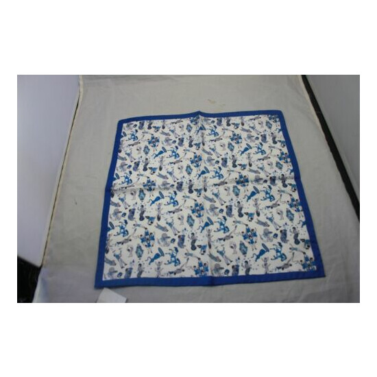 Bugatchi Men's White Multi Fun Print Pocket Square 13 inches Sq image {3}