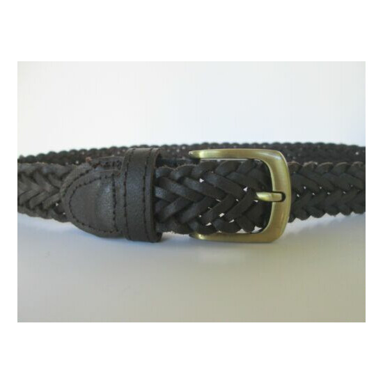 The Childrens Place Baby Boys Girls Brown Woven Braided Leather Belt 6-18 months image {3}
