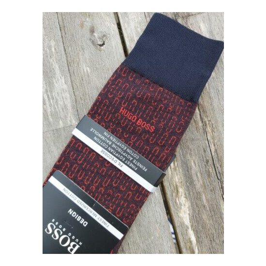 HUGO BOSS Dark Blue 98% Egyptian Cotton Fil D'Ecosse Socks 5.5-8 39-42 HB1 image {1}