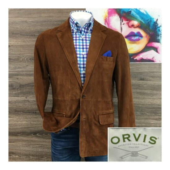 Orvis Sport Coat Blazer Men's Size 42R Suede Leather image {1}