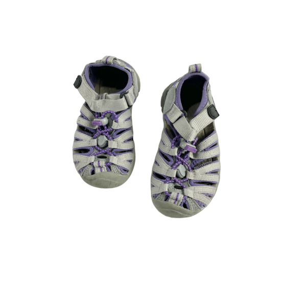 Keen Girls Sport Sandals Gray Purple Waterproof Adjustable Bungee Cord 9 EUR 26 image {1}