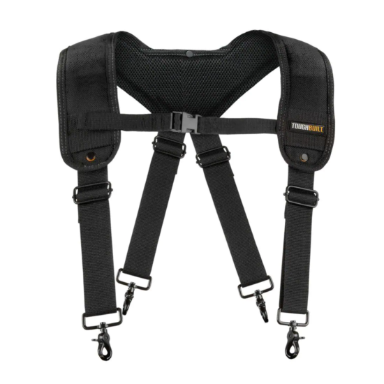 Black Padded Adjustable Work Suspender Belt Loop Durable Chest Strap Dog Clip image {1}