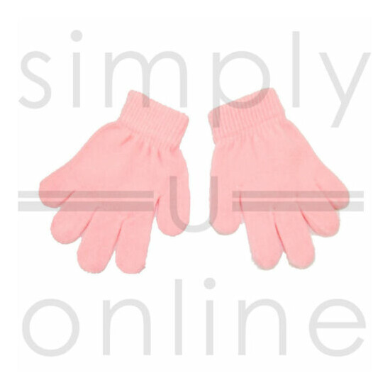 Childrens Kids winter woolly knitted warm stretchy magic gloves Girls Boys image {4}