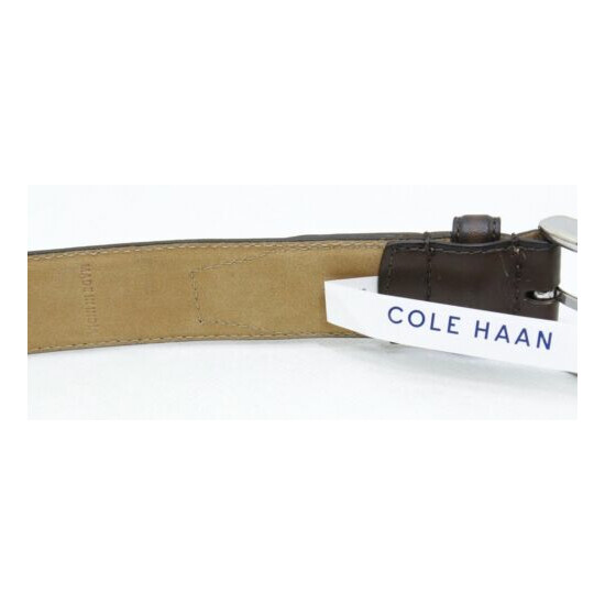 Cole Haan Men's 32mm Feather Edge Belt Embossed Logo Chestnut - Size 36 - NEW image {4}