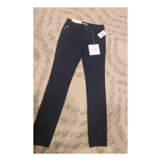 NWT DL1961 CHLOE SKINNY DEEP NAVY ZIPPER ACCENTED GIRLS JEANS SIZE 8 NEW (C11) image {1}