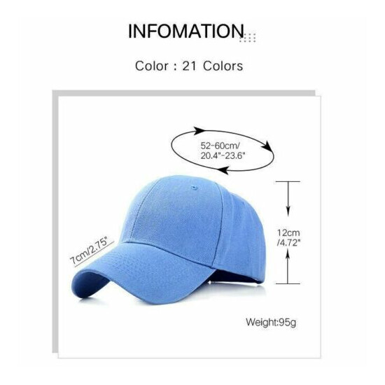 Baseball Caps Plain Hook-N-Loop Adjustable Sun Solid Color Blank Army Hat Cap image {4}