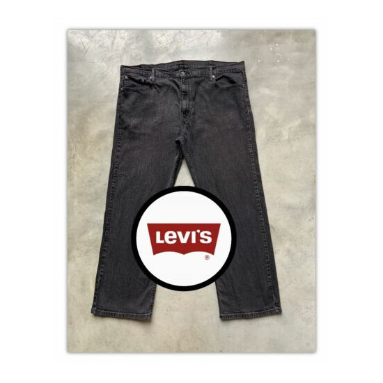 Levis 569 Loose Straight Denim Black Jeans Men’s Size 44X32 Great Condition! image {1}