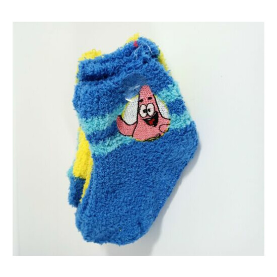 Nickelodeon Spongebob 3 Pairs Kid Boys/Girls Sock Embroidered Face Shoe Sze 7-10 image {3}