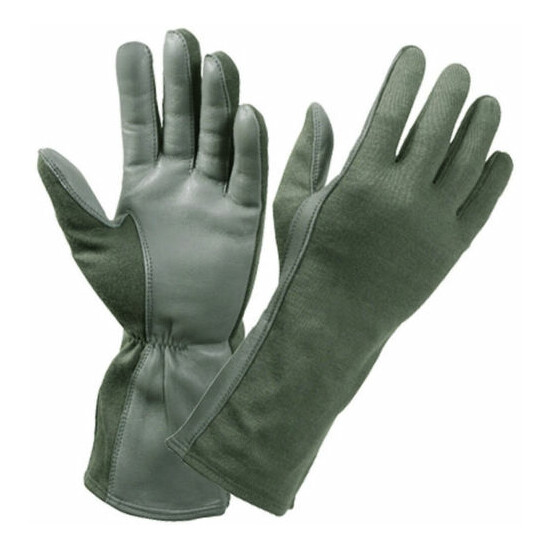 Tactical Leather Flight Gloves Flyers Military Pilot Heat & Flame Resistant AF image {4}