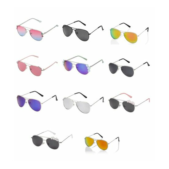 Childrens Kids Classic Pilot Style Sunglasses Girls Boys Glasses Shades UV400 UK image {1}