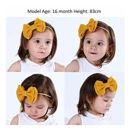 20PCS Big Bows Baby Nylon Headbands Hairbands Hair Bow Elastics for Baby Girls N image {2}