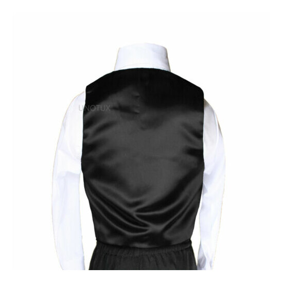 23 Color Satin Bow tie Vest Set (2pc) Baby Boy Toddler 4 Tuxedo Suit Sm-7 New image {3}