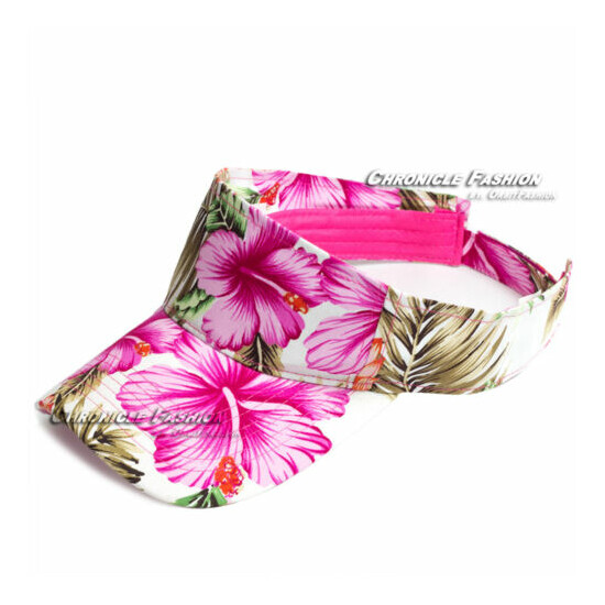 Sun Visor Cap Hawaii Tropical Floral Hat Adjustable Sports Golf Beach Men Women image {4}