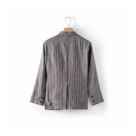 2022 Summer Spring Linen Suit Jacket Linen Blazer Cardigan Party Casual Coat  image {4}