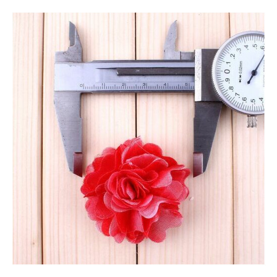50pcs 2.1" Artificial Chic Shaped Rose Fabric Hair Flower For Headbands image {3}