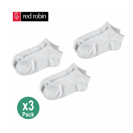 Red Robin Bulk Kids Boys Girls School Sports Low Cut Ankle Cotton White Socks image {4}