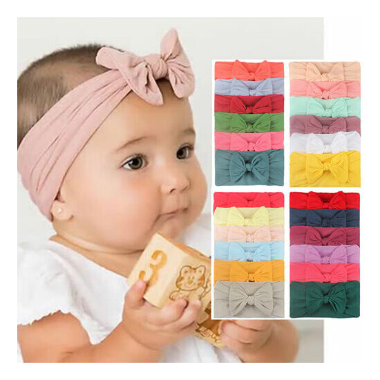 Baby Headbands 6pcs Set Infant Toddlers Girl Elastic Headdress Hairbands Bow US image {2}