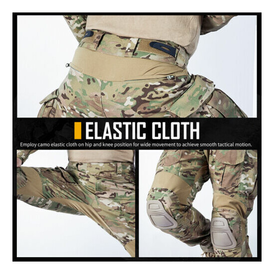 IDOGEAR Tactical Uniform BDU G3 Combat Shirt & Pants Knee Pads Update Ver Camo image {4}