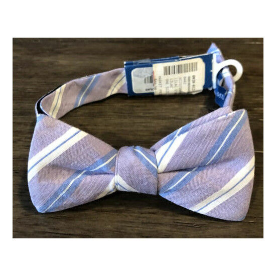 NEW Toddler Vince Camuto Bow Tie Plaid Purple Lilac White Light Blue Adjustable image {1}