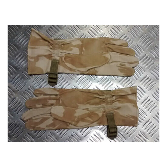 Genuine British Military Desert Camo Leather Combat Gloves - All Sizes - NEW Thumb {4}