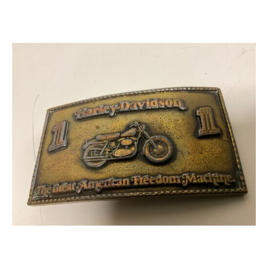 Harley-Davidson rare men’s vintage limited edition belt buckle.Antique brass. image {6}