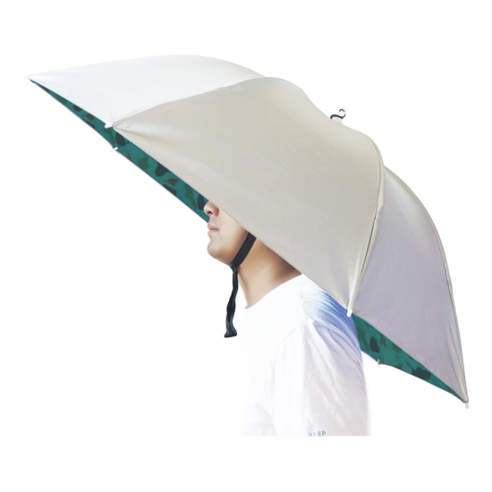 Umbrella Hat, Bocampty 37 Inch Fishing Umbrella Hat Hands Free Foldable UV Prote image {1}