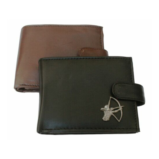 Archery Leather Wallet BLACK or BROWN Gift image {1}