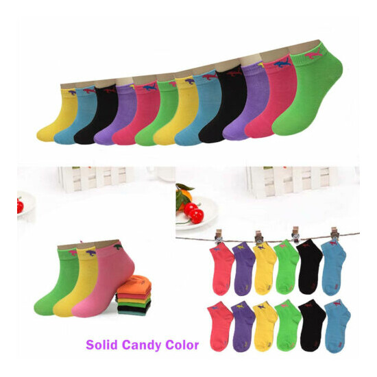 Lot 6 12Pairs Kids Crew Ankle Socks Toddler Boy Girl Casual Multi Color Size 0-8 image {2}