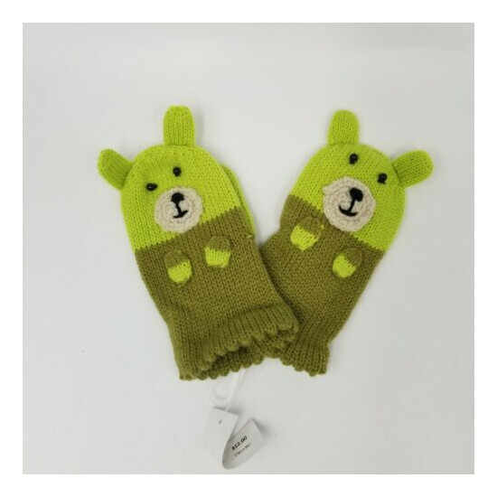 Cupcakes And Cartwheels Mitten Set Bears Green 1 to 3 Years Acrylic image {1}