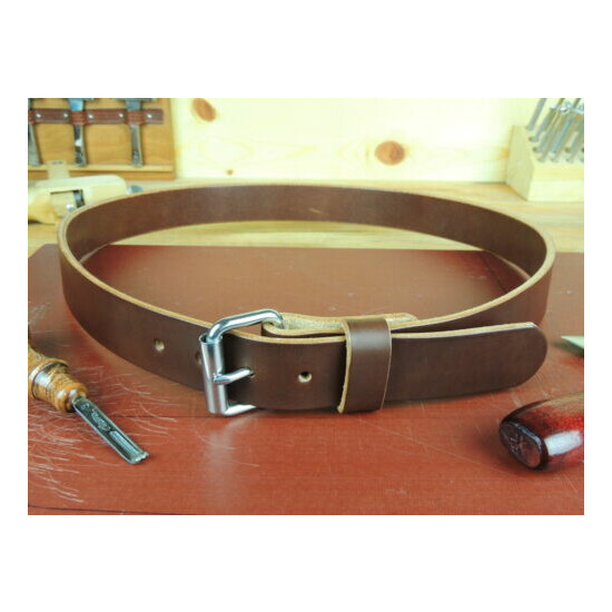 Men's 1 1/2"_Heavy Duty Leather Gun Holster CCW Work Belt_Amish Handmade_1.5" image {6}