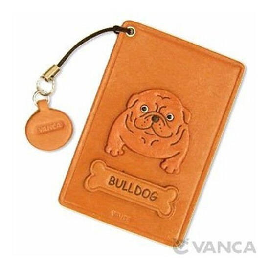 Bulldog Handmade Leather Commuter ID Metro Pass Card Holder *VANCA* #26446 image {1}