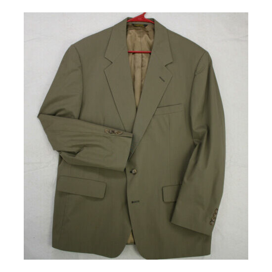JOHN WEITZ Vtg 80s 90s Light Brown Blazer Sport Coat Suit Jacket Men's 44L image {1}