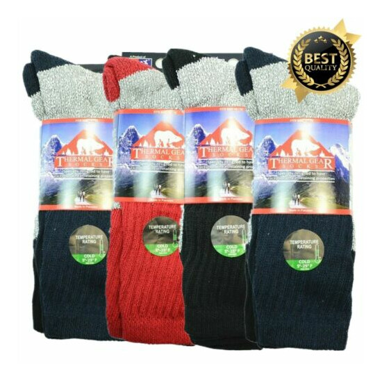 3-12 Pairs Winter Thermal Gear Mens Boots Heavy Duty Outdoor Socks size 10-15 image {3}