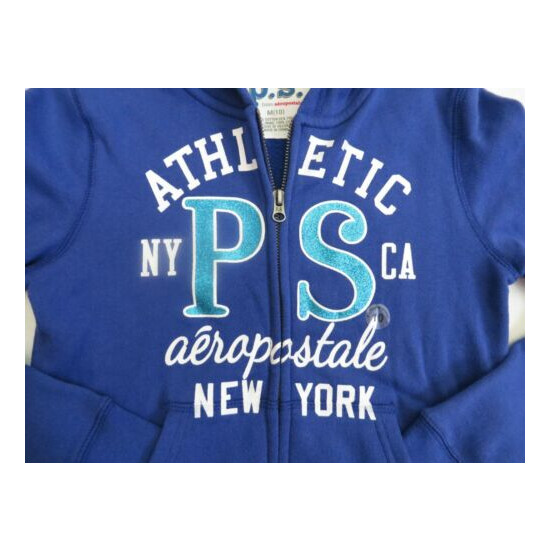 NEW AEROPOSTALE Aerie Hoodie Hooded Jacket Full Zip Sweatshirt Girls Blue NWT  image {2}