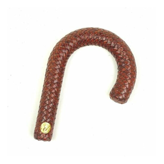 Imported Italian Leather Herringbone Handle for Umbrella or Walking Stick  image {2}