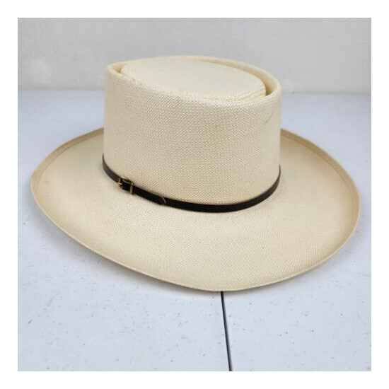 Resistol Self Conforming Cowboy Hat Tan "Gambler" Vintage Western Size 7 image {1}