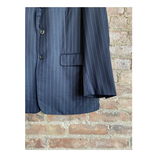 Brooks Brothers Black Fleece Men’s Pin Stripe Jacket, BB2 M, Navy Blue 100% Wool image {4}