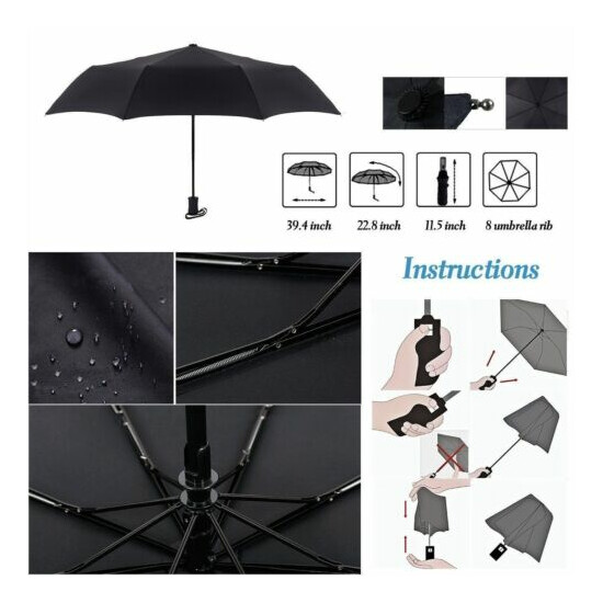 Automatic Umbrella Anti-UV Sun Rain Umbrella Windproof Teflon Folding Compact XL image {3}