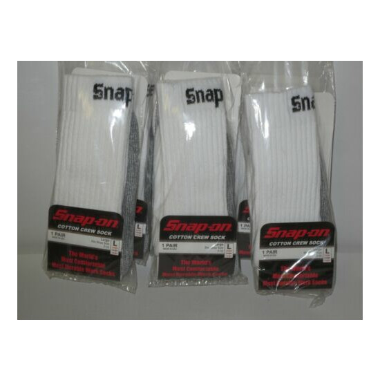 12 Snap-On Crew Socks Men's WHITE LARGE ~ FREE SHIP ~ MADE IN USA 12 PAIRS *NEW* image {3}
